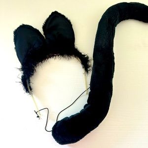 2-piece cat costume accessories- headband and tail. Halloween / dress up.
